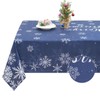 FRAMICS Christmas Tablecloth, Snowflake Table Cloth Waterproof Navy Blue Tablecloths for Dining Kitchen Winter Holiday, Spill-Proof Table Cover for New Year Party Decor, Rectangle 60x120 Inch, Blue