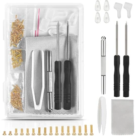 Gold Eyeglass Repair Tool Kit Eye Glass Repair Kit Eye Glasses Repairing Screwdriver Set with Eyeglass Screws, Nose Pads, Small Screwdriver, Tweezers for Glasses Sunglasses Watch Clock Repair