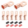 DMiotech 8 Pcs 3/0 AWG - 3/8" Copper Cable Lugs,