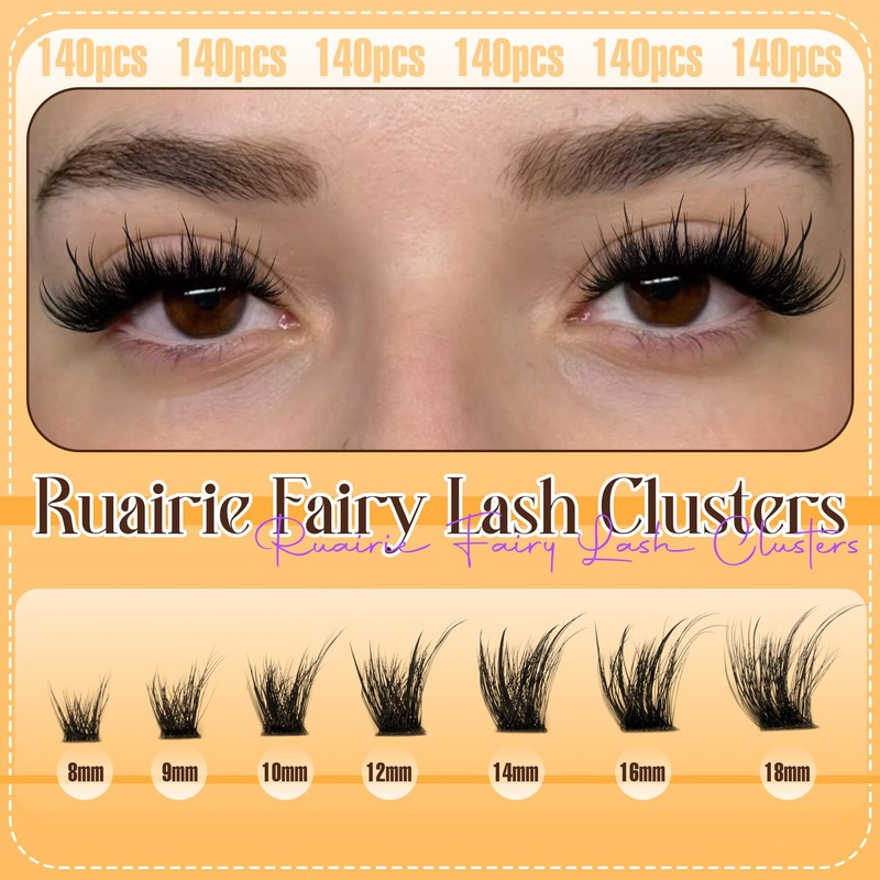 Ruairie Lash Clusters Wispy Eyelash Clusters Lash Extensions 8-18MM Individual