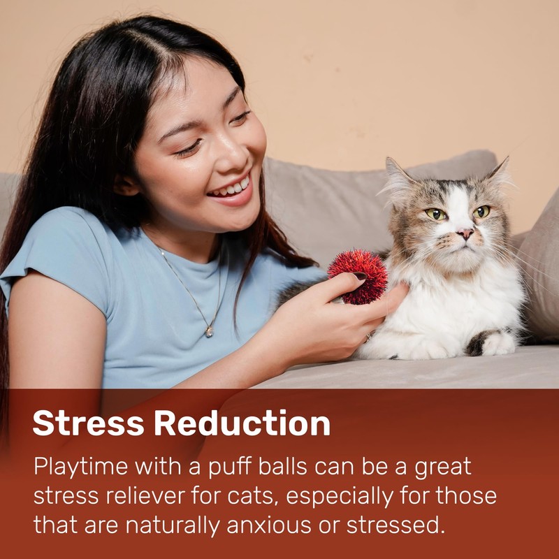 Tuff Kitty Puff Sparkle Ball Cat Toy - (1.5 inch)