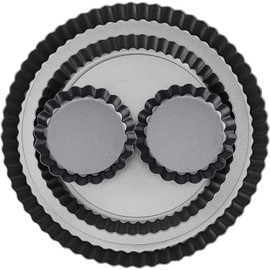 4 Pcs Moldes Desmontable Para Hornear, Juego de Redondo para Tartas Pan Pasteles, Acero al Carbon Altas Temperaturas, Antiadherente Reposteria con Fondo Extraíble para Queso Pizzas Quiches