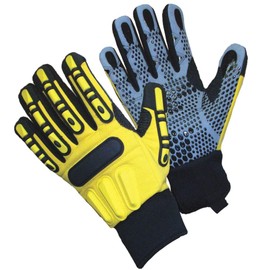 Anti-Vibration Gloves, XL, Black/Yellow, PR
