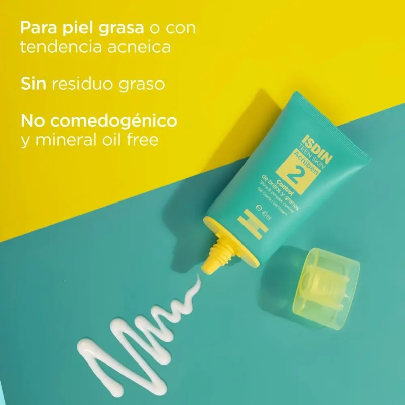 ISDIN Acniben Gel-Crema Facial, Control de Brillo y Granos, 40