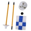 Golf Putting Green Removable Flagpole Set Practicing Accessory with Blue