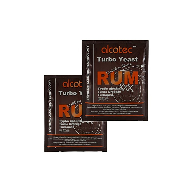 2x Alcotec Distiller’s Yeast Rum with Glucoamylase Enzyme 73g 25L