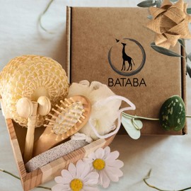 BATABA Spa Relax Gift Set Wooden Heart with Wellness Accessories and Self-Care Gift Set for Women and Men, Valentine's Day Gift, Birthday, Gift for Mom, Christmas Gifts