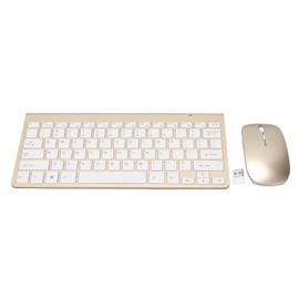 Keyboard Mouse Set 2.4G Wireless 78 Keys USB Thin Etched Keycaps Ergonomics Mute Button Computer Keyboards Mouse Gold