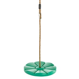 Machrus Swingan Rope Tree Swing for Kids- Heavy Duty Plastic Disc Swing Seat for Outside- Adjustable Single Disk Swing with Snap Hook- Swingset Accessories for Outdoor Backyard, Colorful, Max 220lbs