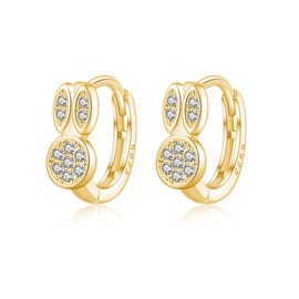 SLUYNZ Solid 925 Sterling Silver CZ Rabbit Earrings Hoop for Women Teen Girls Easter Bunny Hoop Earrings Huggie