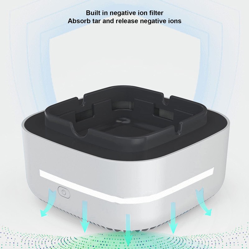 Fdit Ashtray Purifier Smokeless Multi Functional Battery Powered Negative Ion