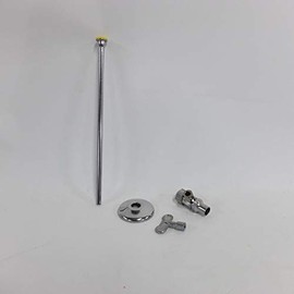 Brass Craft SCR1912DLXC Toilet 1/2 in x 3/8 in. x 11-1/2 in.Supply Kit in Chrome