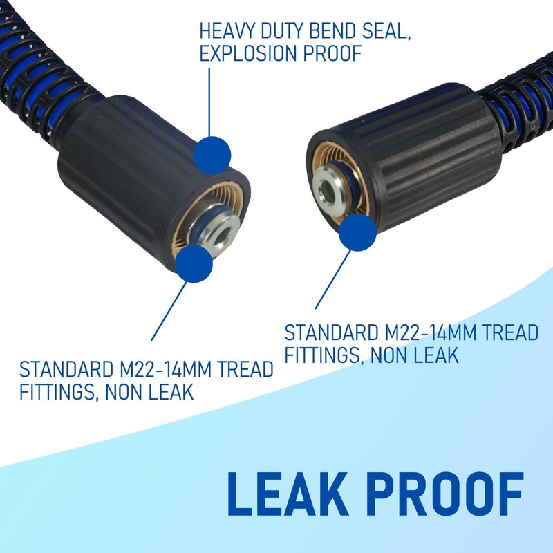Hourleey Pressure Washer Hose 50 FT, 3600 PSI Flexible Kink