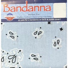 Carolina Creative Products Bandanna Light Carolina Blue Cotton Paisley Print Double-Sided Scarf Head Neck