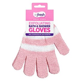 Homeshopa Exfoliating Gloves Body And Hand Wash Bath Accessories, Body Scrub For Women & Men, Exfoliating Mitt Sponge Glove, Dead Skin Remover Used In Shower & Bath (Pink)