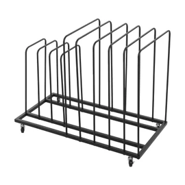 Art Storage Rack with Wheels 10 Section Art Drying Rack Metal Storage Stand Rolling Art Painting Display Rack for Canvas Boards, Panel, Crafts Drying and Paintings Display (Black)