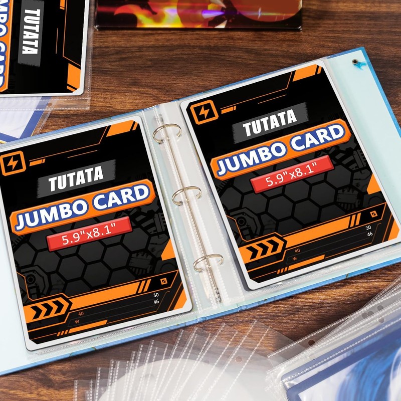 Jumbo Card Sleeves Big Card Protector Sleeves for 3 Ring