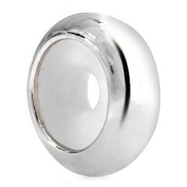 1 Pc Queenberry Sterling Silver Round Stopper with Rubber Bead for European charm Bracelets Necklaces