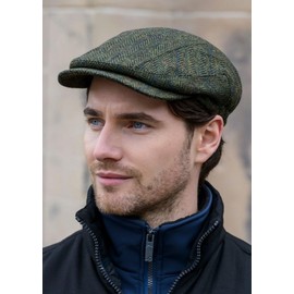 Irish Flat Cap for Men Made in Ireland Kerry Hat 100% Wool Tweed (Small)