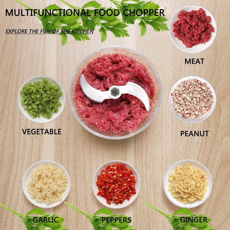 Manual Food Processor Vegetable Chopper, ZWCEGND 1000ML Onion Chopper Hand
