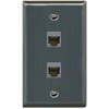 RiteAV 2 Port Cat6A Wall Plate - Flat Style [Stainless