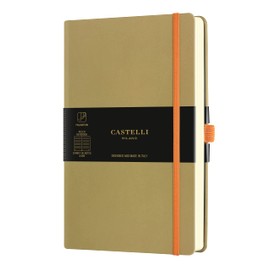 Castelli Milano AQUARELA Olive Notebook 13x21 cm Striped Hard Cover Olive Green 240 Pag