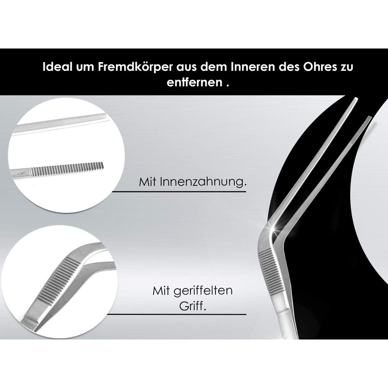 Curved Ear Tweezers - Stainless Steel