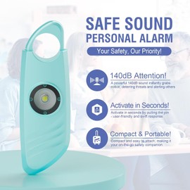 Personal Safety Alarms for Women, 2 Packs 140db Siren, Safe Sound Personal Security Alarm, Strobe Light and Key Chain, Personal Safety Devices for Women, Men, Children, Elderly