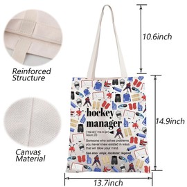 TGBJE Hockey Manager Definition Tote Bag Hockey Team Player Inspiration Gifts Hockeys Lover Gift (C Hockey Tote)