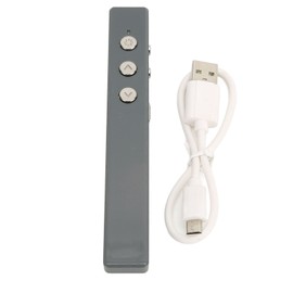 Presentation Clicker 2.402GHz to 2.483GHz Ergonomic Plug and Play Wireless Presenter Remote Laser Pointer Presentation Silver Gray