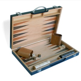 WE Games Black Zebra Wood Backgammon Set -15 in.