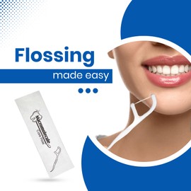 Gadgetime USA Dental Floss Picks (Pack of 50) - Individually Wrapped Oral Care Flossers for Adults & Kids - Travel Dental Picks for Teeth Cleaning & Plaque Removal - No Break & No Shred Floss