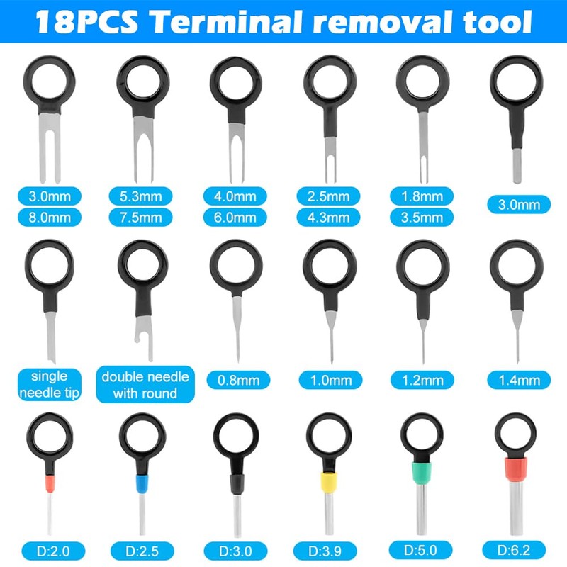 Kakalote 500Pcs Connector Pins Kit,1/1.5/1.8/2.2/2.8/3.5mm mm Pins Connector Kit Car