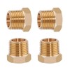 4PCS Heavy Duty Brass Reducer Hex Bushing, 1/2" NPT Male