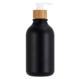 500ml 16.7oz Black Soap Dispenser with Bamboo Pump Refillable Dish Soap Hand Soap Lotion Dispenser Cosmetic Container Bottle Jar for Kitchen Bathroom