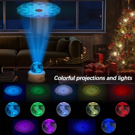 Kibuhain U R My Sunshine 3D Crystal Ball Music Box with Projection LED Light and Rotating Wooden Base, Best Gift for Birthday, Valentine's Day, Music Boxes for Women Mom Girls