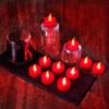 Windshell 24 PCS Real Red Flickering Flame Tea Lights(Red LED