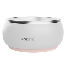 COKTIK Dog Bowl, Non-Slip Dog Bowls Large Breed, Insulated Stainless Steel Dog Bowls, Dog Food Water Bowl for Small Medium Large Dogs, Cats, Dishwasher Safe (64oz, White)