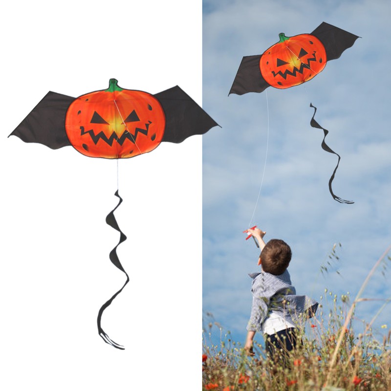 Children Cartoon Devil Pumpkin Kite Super Size 210T Polyester Kite