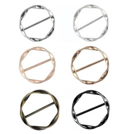 6Pcs Scarf Clip, T-Shirt Tie Clips Scarf Buckle Rings for Women Girls Adjustable Shirt Waist Cincher Clips Metal Circle Clip for Sweater Dress Belt Hat Decoration, Clothes Pins