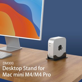 bylitco Metal Desktop Stand for 2024 Mac Mini M4/M4 Pro, Perfect for Desk Organization and Heat Dissipation，Soft Cushioned Protection, Space-Saving Design- Black
