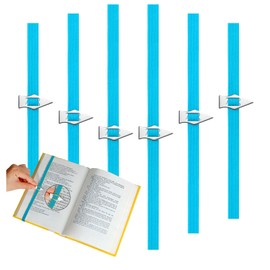 FAYORORY 6 Pack Elastic Bookmark,3 Size Book Marks with Pointer Perfect for Any Books Reading-Mark Last Place,Planner Bookmarks for Reading Women,Men,Kids,Book Lovers(Blue)
