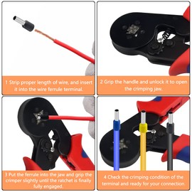 WMYCONGCONG Crimping Pliers 0.25-6.0mm2 Self-Adjustable Ratchet Crimping Tool with 1800pcs Wire Terminal Crimp Connector End Tool Set