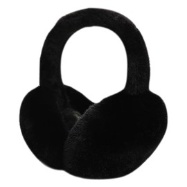 Foldable Winter Ear Muffs Cozy Faux Fur Earmuffs Soft Warm Earmuffs Cute Headband Ear Covers Fluffy Ear Warmers Black
