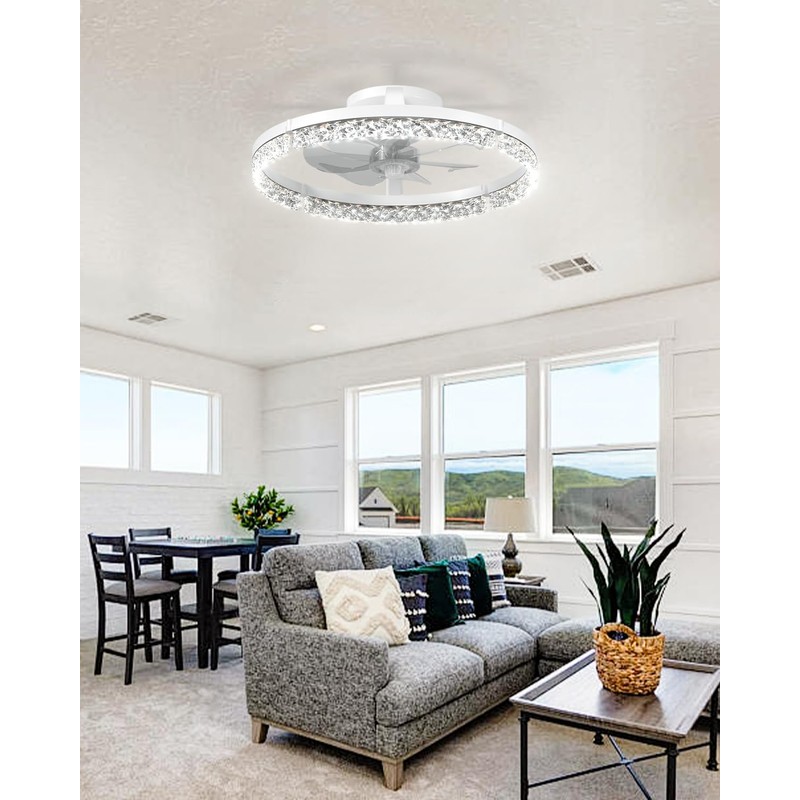 addlon Ceiling Fans with Lights and Remote, 20'' Low Profile