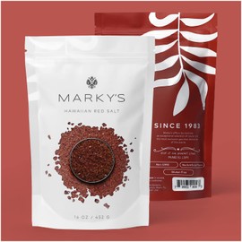 MARKY'S Hawaiian Gourmet Alaea Red Medium Coarse Sea Salt 100% Natural - 1 lb / 452 g