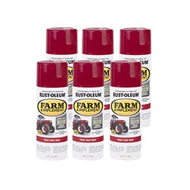 Rust-Oleum 303473-6PK Farm & Implement Spray Paint, 12 oz, Gloss Troy Bilt Red, (Pack of 6)