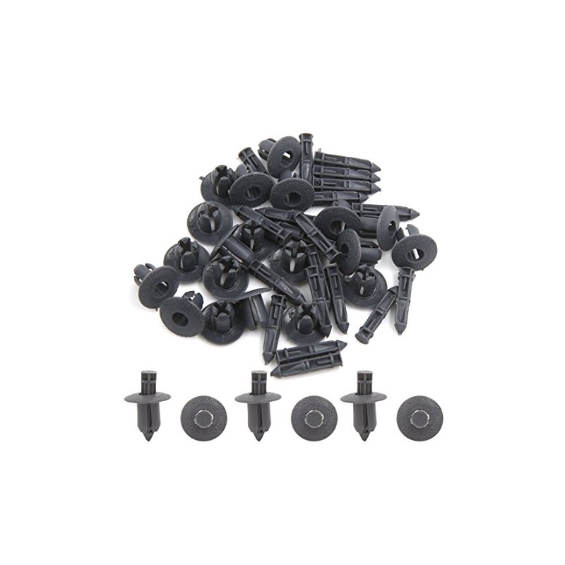 uxcell 20pcs 6.5mm Hole Plastic Push Type Rivet Fastener Door