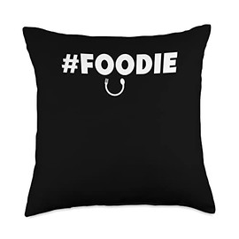 Hashtag Foodie | Restaurant Cuisine | Gourmet Food Critic Throw Pillow