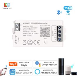 TUNICHX RGB SMD FCOB 4 PIN LED Strip 2.4 GHz WiFi Group Controller Alexa Google Home Smartphone APP Control Compatible with WR01RF LM096 FUT095 FUT096 B3 T3 Mi-Boxer/Mi-Light RGB Remote